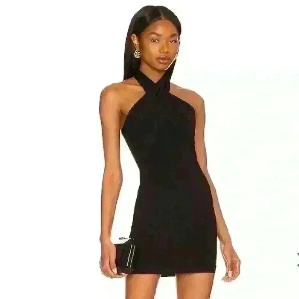 Lovers And Friends “Kelly” Mini Halter Dress Black Size Small New With Tags!